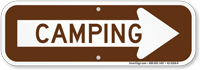 Camping With Right Arrow Sign