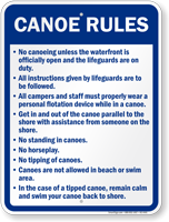 Canoe Safety Rules Sign