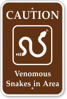 Venomous Snakes In Area Campground Sign with Graphic