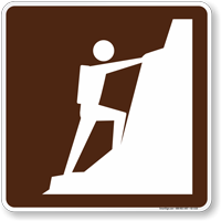 Climbing Symbol Sign For Campsite