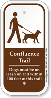 Confluence Trail Dogs Must Be On Leash Sign