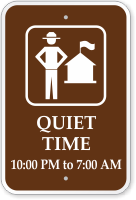 Customizable Quiet Time Ranger Station Campground Sign