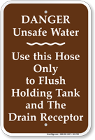 Danger Unsafe Water Campground Rules Sign