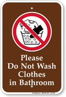 Dont Wash Clothes in Bathroom Campground Sign