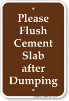 Flush Cement Slab After Dumping Campground Sign