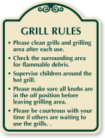 Clean Grills And Grilling Area After Use Sign