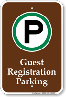 Guest Registration Parking Campground Sign