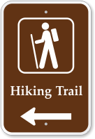 Hiking Trail Left Arrow Campground Sign with Graphic