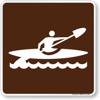 Kayak Symbol Sign For Campsite