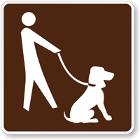 Leashed Pets Symbol Sign For Campsite