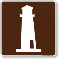Lighthouse Symbol Sign For Campsite