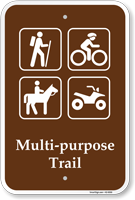 Multi Purpose Trail Campground Sign With Symbols