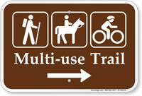 Multi Use Trail Right Arrow Campground Sign