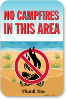 No Campfires In This Area Sign