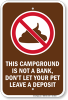 No Dog Poop Campground Sign