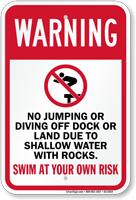 No Jumping Or Diving Pool Sign
