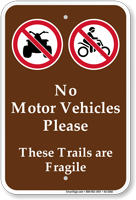 No Motor Vehicles Please Sign
