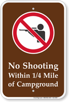 No Shooting Campground Sign