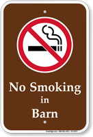 No Smoking In Barn Campground Sign