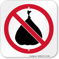 No Trash Prohibition Symbol Sign