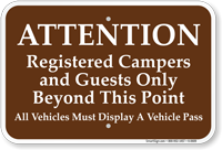 Registered Campers And Guests Only Campground Sign