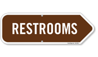 Restrooms Arrow Campground Sign
