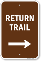 Return Trail With Arrow Campground Sign