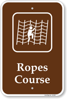 Ropes Course Campground Sign With Symbol