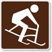 Skiing (Bobbing) Symbol Sign For Campsite