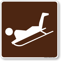 Sledding Symbol Sign For Campsite