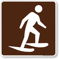 Snowshoeing Symbol Sign For Campsite
