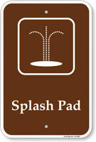 Splash Pad Campground Sign With Symbol