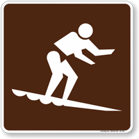 Surfing Symbol Sign For Campsite