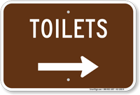 Toilets in Right, Campground Guide Sign