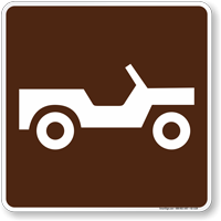 Trail/Road Vehicle Symbol Sign For Campsite