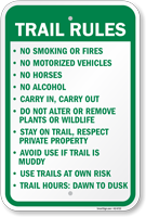 Trail Rules Campground Sign