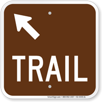 Trail Up Arrow Pointing Left Campground Sign