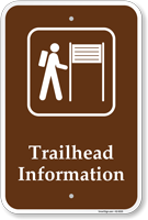 Trailhead Information Campground Sign With Symbol
