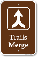 Trails Merge Campground Sign With Symbol