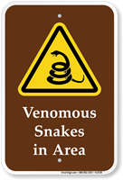 Venomous Snakes In Area Campground Sign