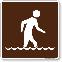 Wading Symbol Sign For Campsite