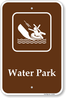 Water Park Campground Sign With Symbol