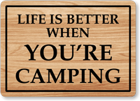 Personalized Camping Sign With Wood Background