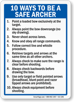 Ways To Be A Safe Archer Sign