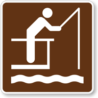 Fishing Pier, MUTCD Guide Sign for Campground