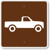 Pick-up Trucks, MUTCD Guide Sign for Campground
