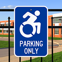 Parking Only Signs With International Symbol Of Access