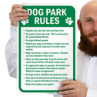 Dog Park Rules Sign