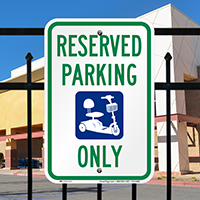 Electric Cart Only Reserved Parking Signs