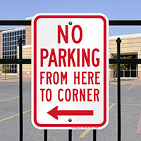 From Here To Corner Left Arrow Signs